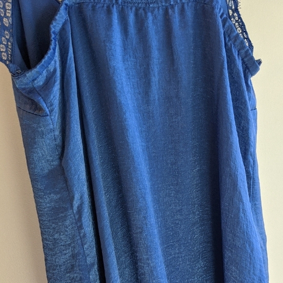 Bobeau Blue Mini lined Slip Dress with Spaghetti Straps - Picture 11 of 12